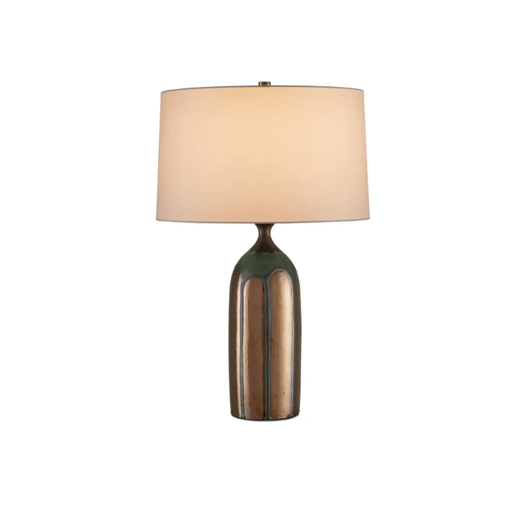Dark Green Copper Table Lamp from the Cuprum Collection