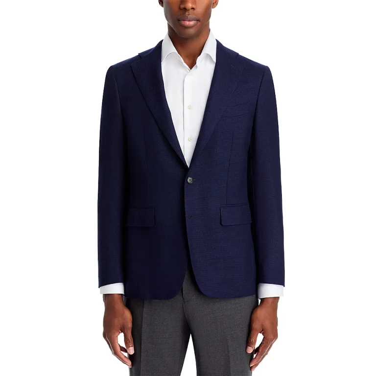 Canali Capri Textured Solid Slim Fit Sport Coat