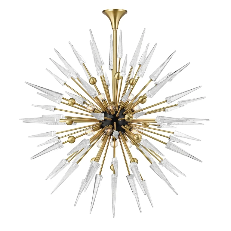 Aged Brass 18 Light Chandelier from the Sparta Collection