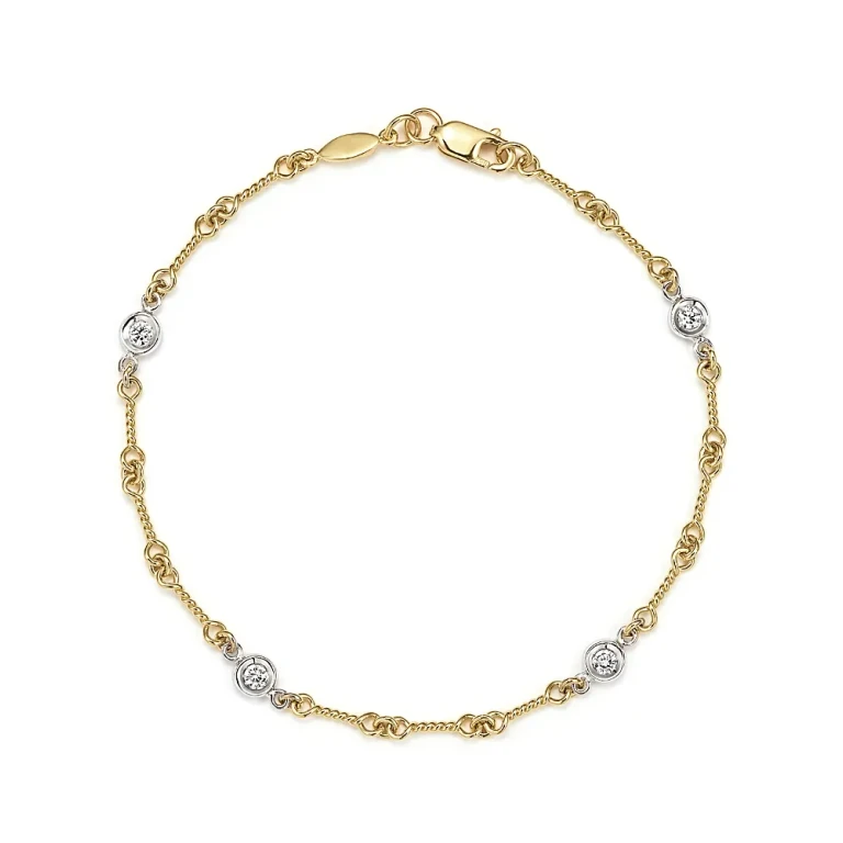 Roberto Coin 18K Yellow Gold and Diamond Station Bracelet