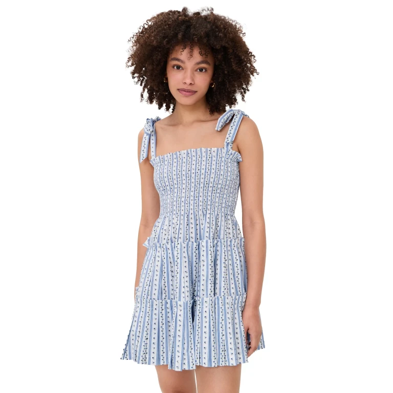 Hill House Home The Ribbon Charlotte Nap Dress Petal Stripe Blue S