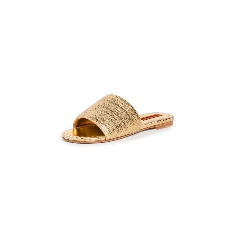 SIMONMILLER Metallic Raffia Salerno Sandals Gold/Natural 40
