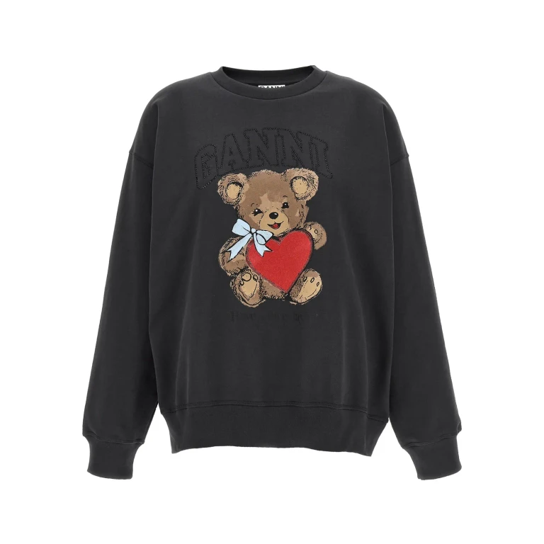 Ganni Pull Col Rond - Noir