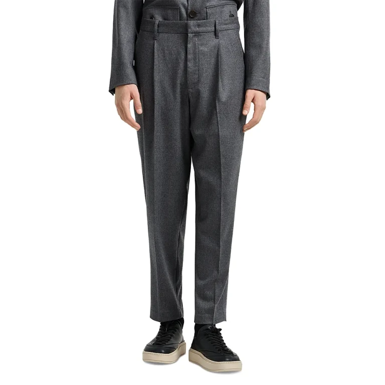 Emporio Armani Relaxed Fit Wool Trousers