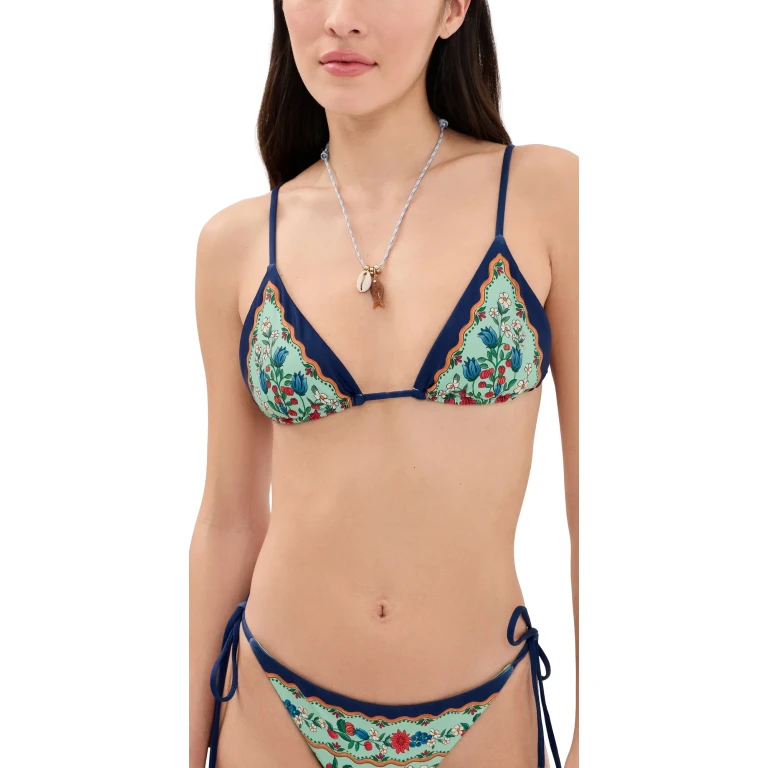 FARM Rio Fruit Beauty Faded Green Triangle Bikini Top Fruit Beauty Faded Green XL