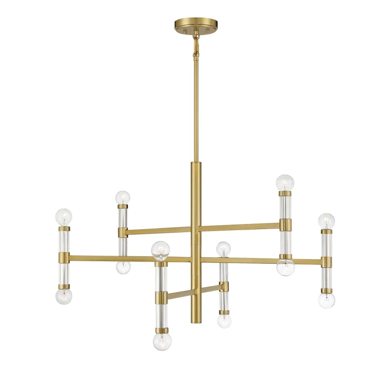 Kingsburg 12-Light Chandelier in Warm Brass