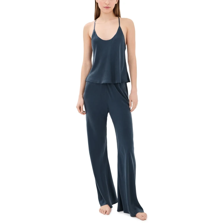 Lunya Silk Pajama Set Deep Blue M