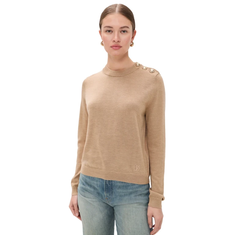 ba & sh Pull Byleil Sweater Beige Chine 1
