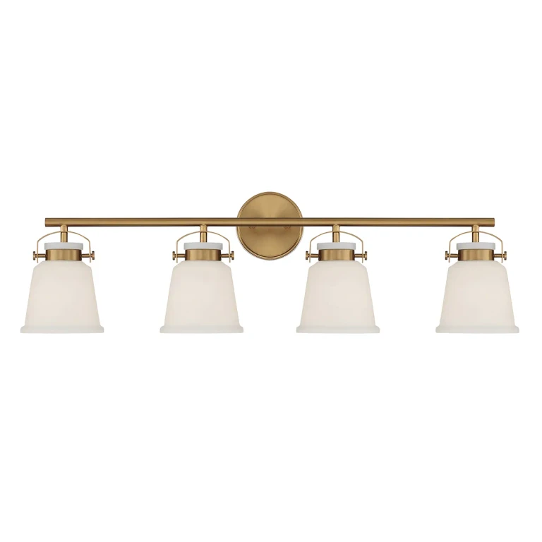 Kaden 4-Light Bathroom Vanity Light in Warm Brass