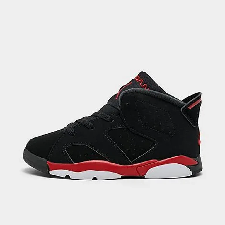 Kids Toddler Air Retro 6 Basketball Shoes in Black/Light Crimson Size: 4.0