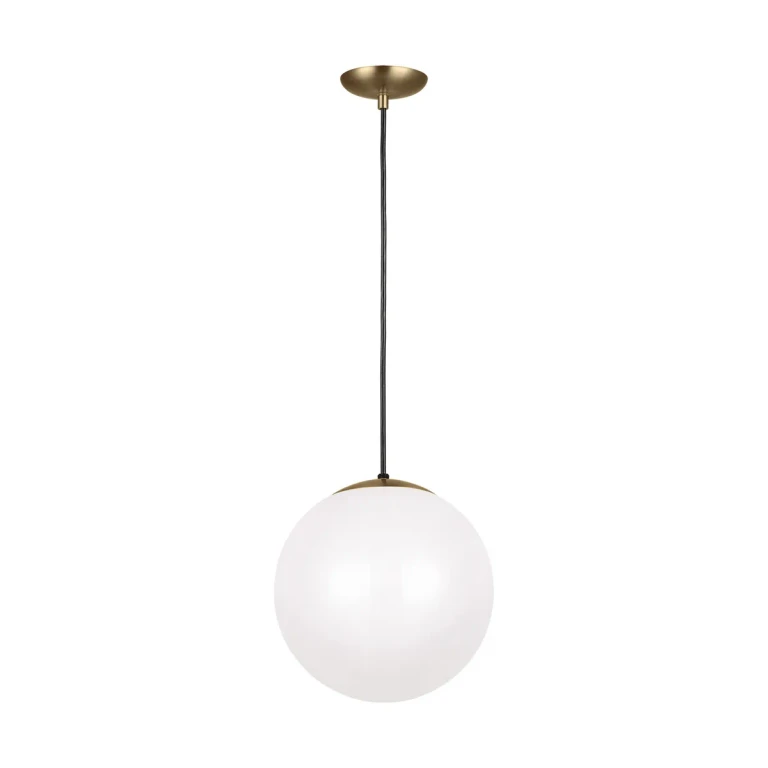 Leo - Hanging Globe LED Pendant Light in Satin Brass