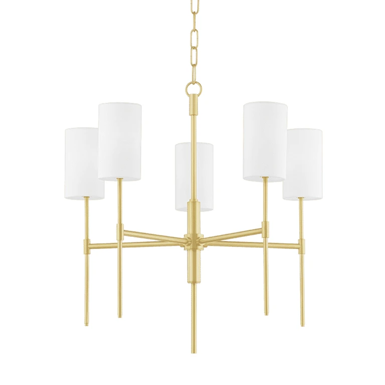 Mitzi Olivia 5-Light Chandelier in Aged Brass