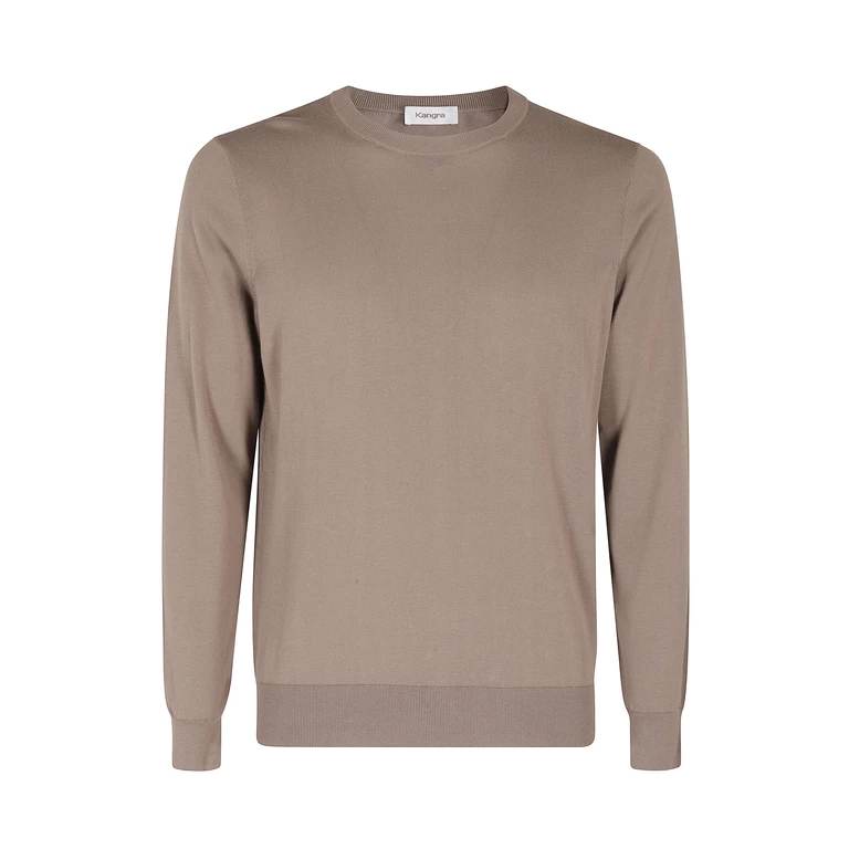 Kangra Maglia Girocollo Cotone 1filo Brown Cotton - Men
