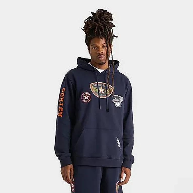 Pro Standard Men's Houston Astros MLB Born For Sport Fleece Hoodie in Navy Size: Small