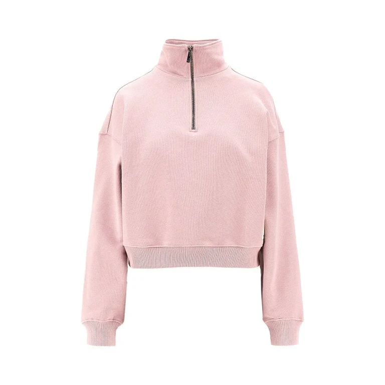 Sweatshirt de mulher Emporio Armani em algodão orgânico com meio fecho