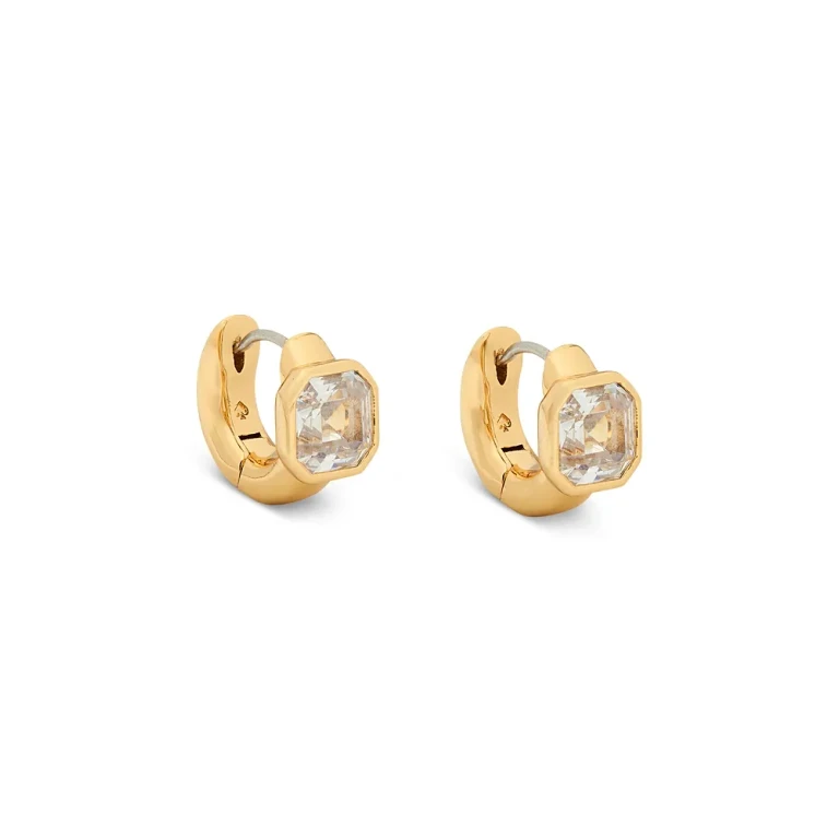 kate spade new york Keep Sparkling Asscher Huggie Earrings