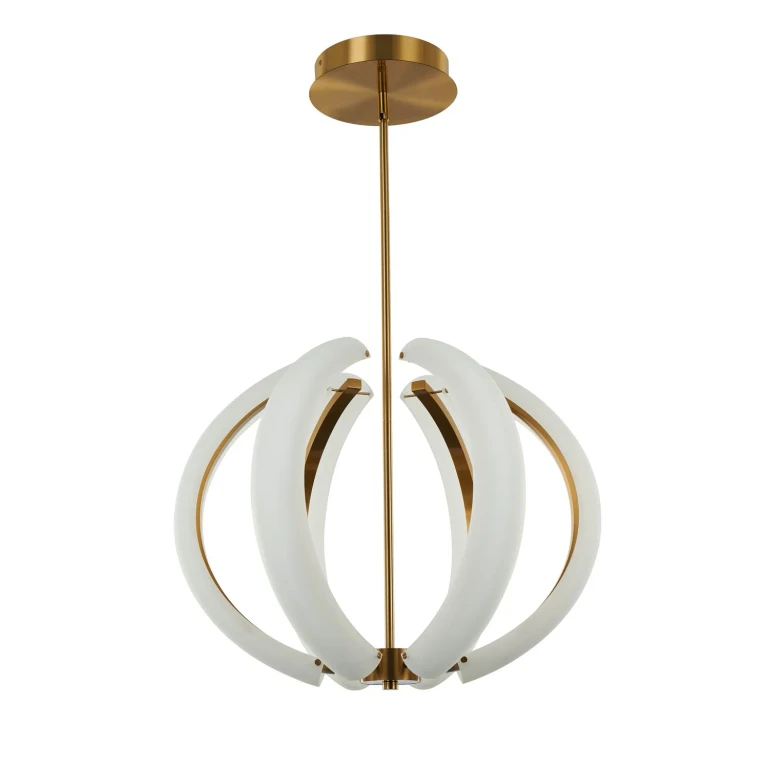 Satin Brass LED Pendant from the Unwind Collection