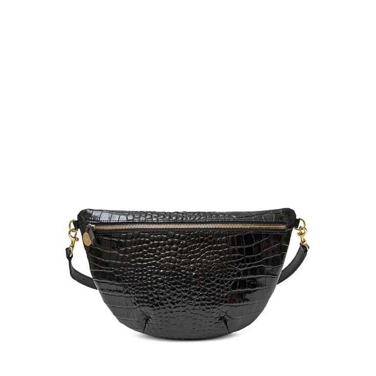 Clare V. Grande Small Croco Embossed Leather Fanny Pack