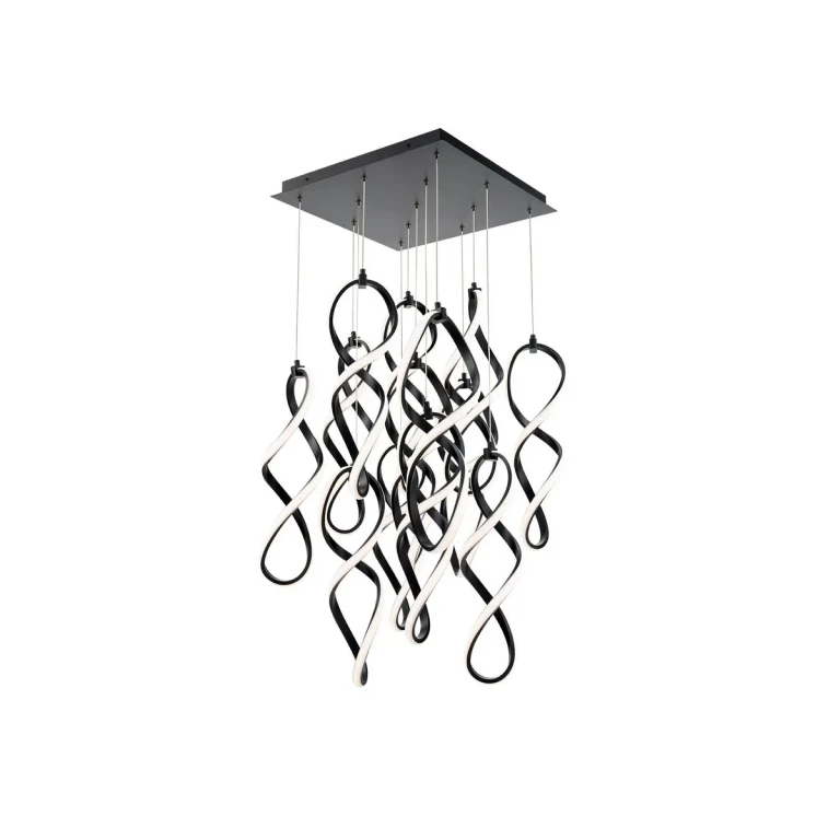 Black LED Chandelier from the Interlace Collection