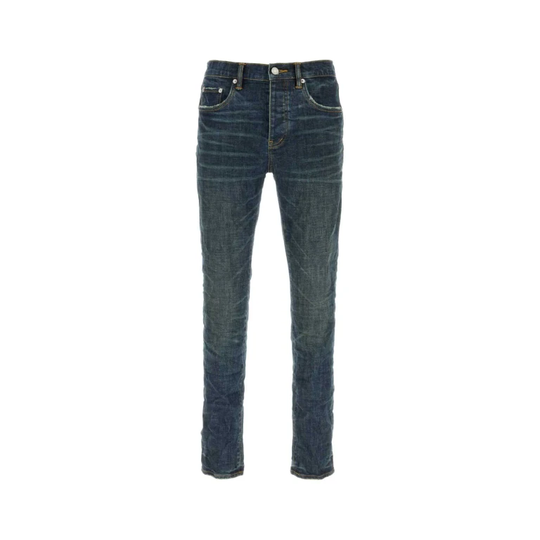Purple Brand Blue Jeans with Low Rise and Stonewashed Effect in Denim Man Blu Cotton Lycra - Men