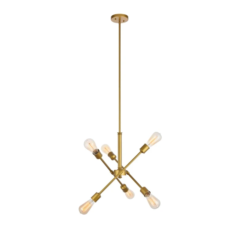 Brass Six Light Pendant from the Axel Collection