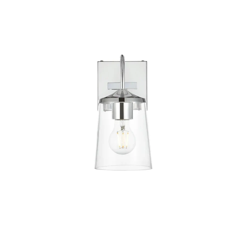Chrome and Clear One Light Bath Sconce from the Avani Collection