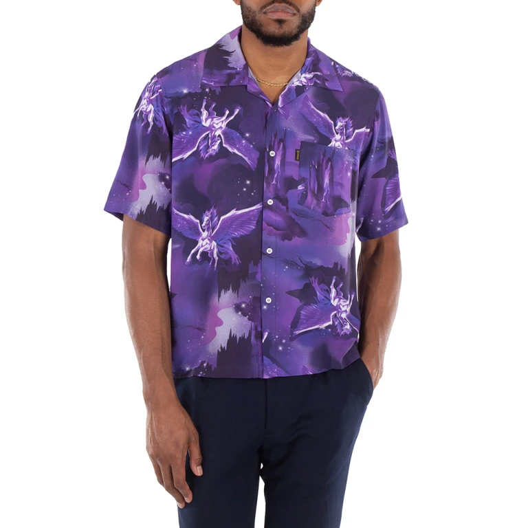 Aries Mens Purple Pegasus Hawaiian Shirt