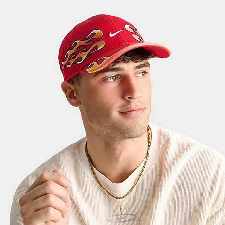Nike Club Structured OG Flame Strapback Hat in Red Size: M-L