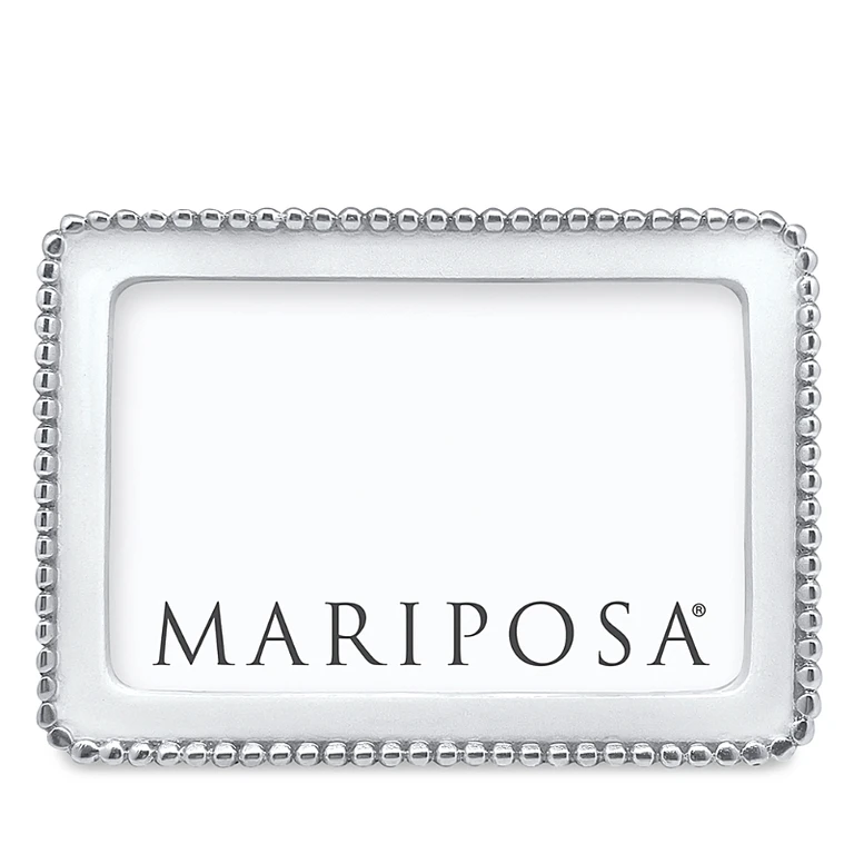 Mariposa Beaded White 4x6 Picture Frame