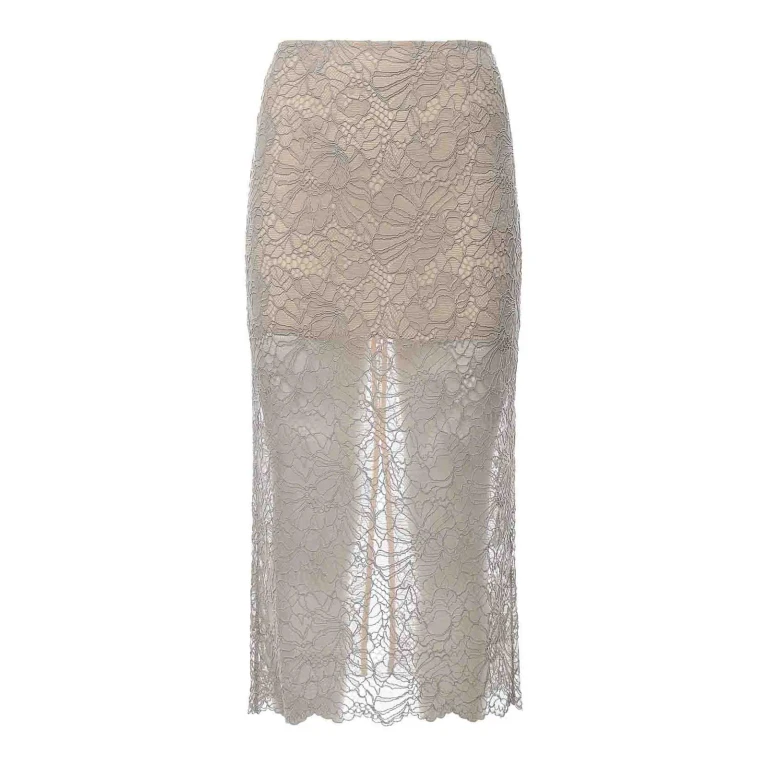 Rotate Birger Christensen Jupe Midi - Gris Clair