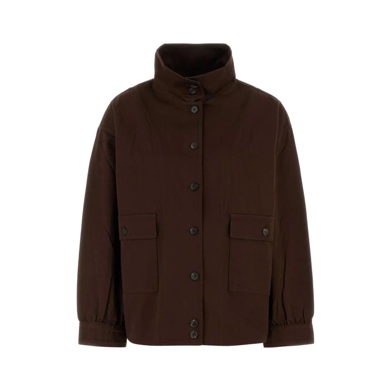 Prada Brown Gabardine Jacket Cacao Giubbini - Women