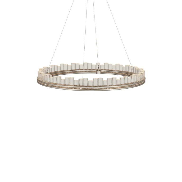 Contemporary Silver Leaf Clear Chandelier from the Pleiades Collection