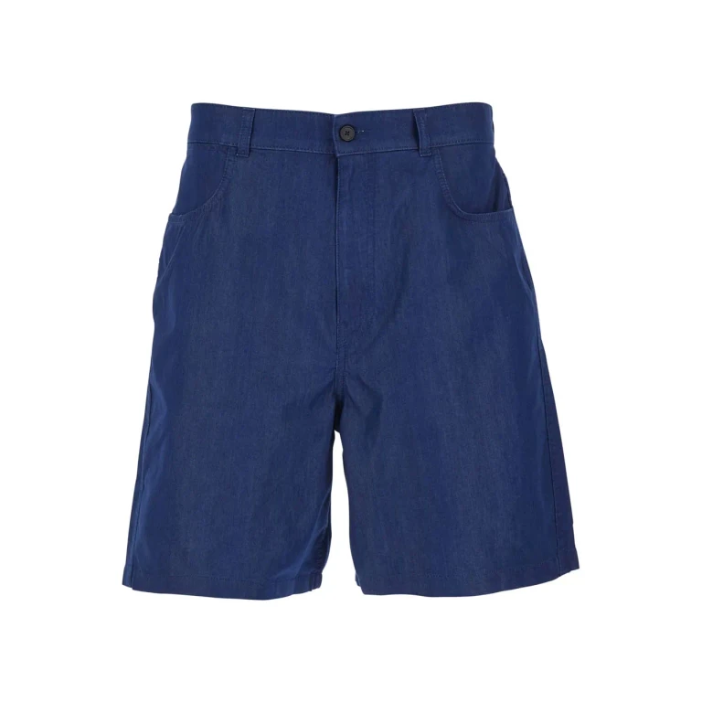 Givenchy Blue Bermuda Shorts With Logo Print On The Back In Cotton Blend For Men