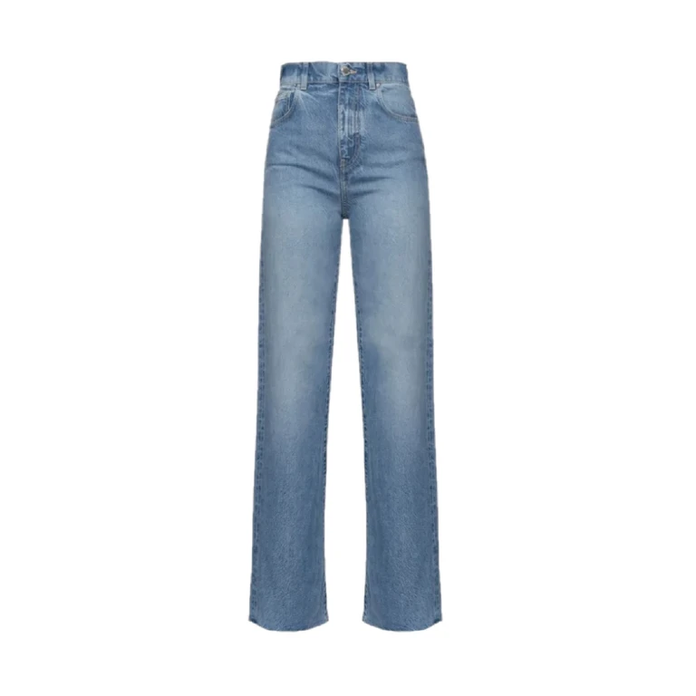 Pinko Wilma Wide Blue Lyocell Acetate Jean - Women