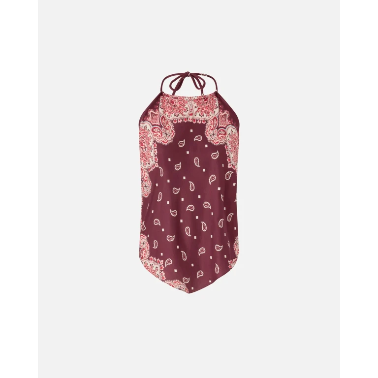 Pinko - Top de plage à imprimé bandana avec liens à nouer