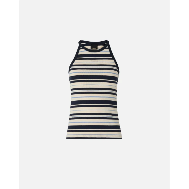 Pinko Canotta rigata con logo