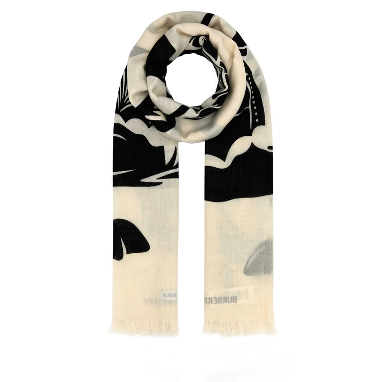 Burberry Embroidered Wool Scarf