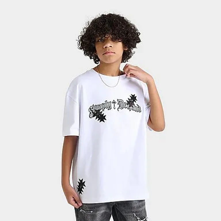 Supply & Demand Boys Big Kids Slate T-Shirt in Optic White Size: Small