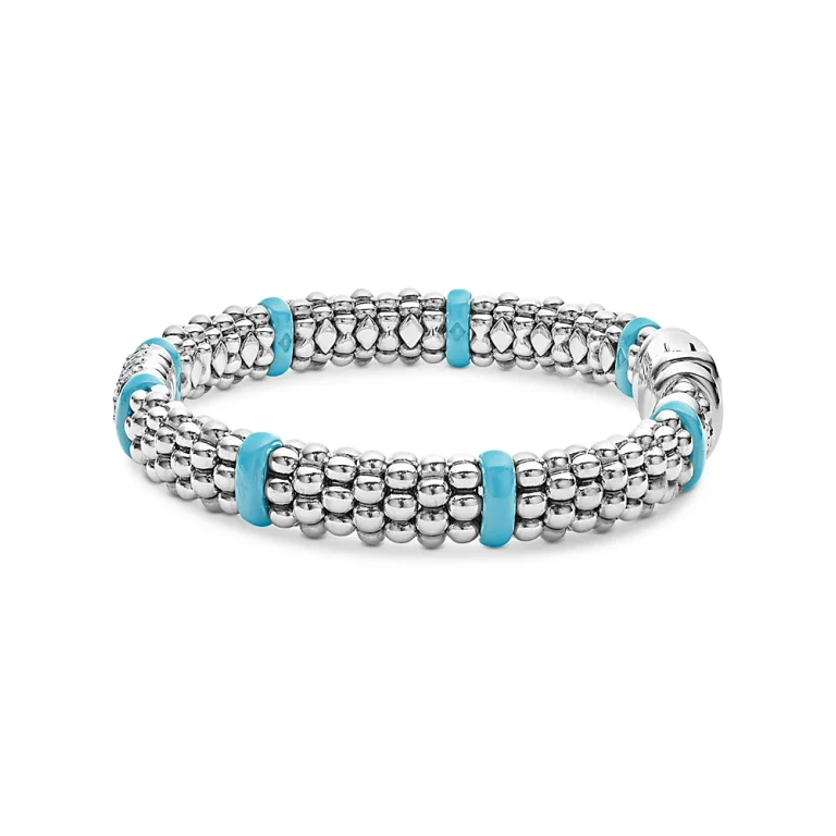 Lagos Blue Caviar & Diamond Sterling Silver Bracelet, 6.5