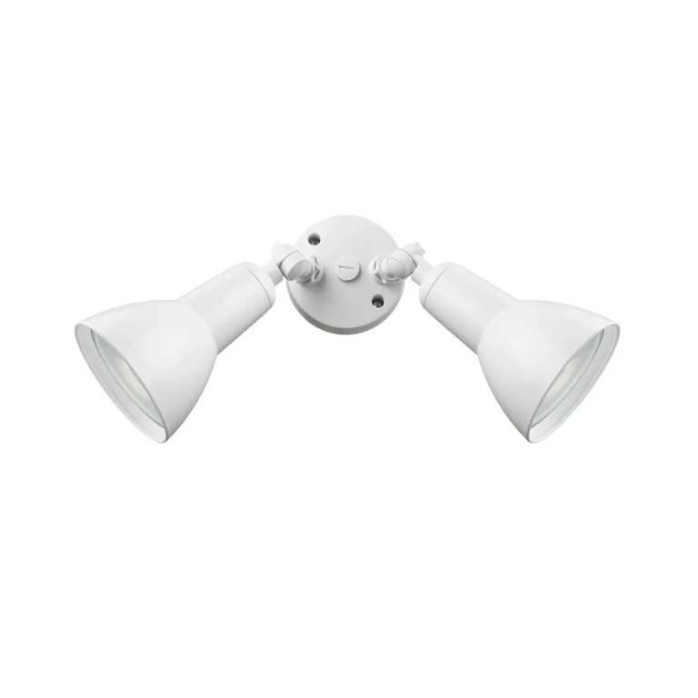 Matte White Two Light Security Flood Light from the Collection