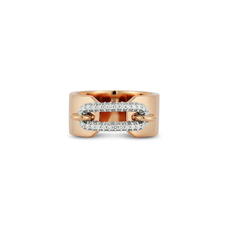 Walters Faith 18K Rose Gold Morrell Diamond Elongated Oval Link Cuff Ring