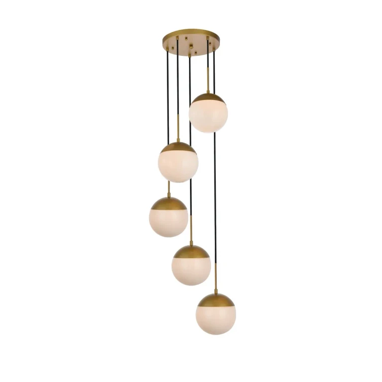 Brass Five Light Pendant from the Eclipse Collection