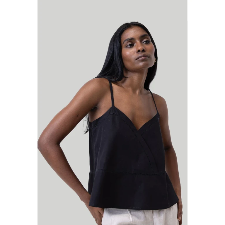 V-neck Lace Camisole in Black