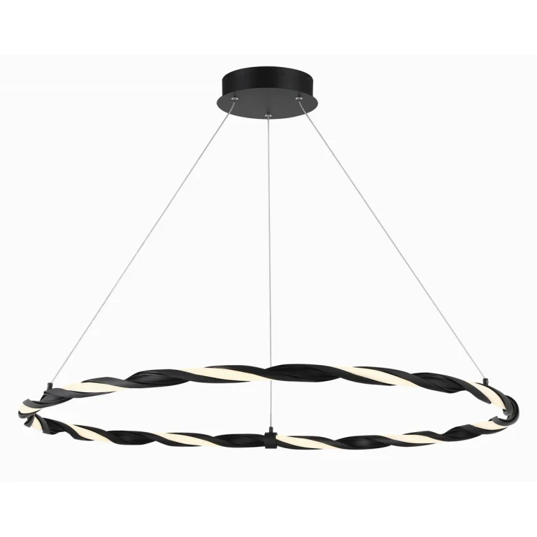 Matte Black LED Island Pendant from the Convolution Collection