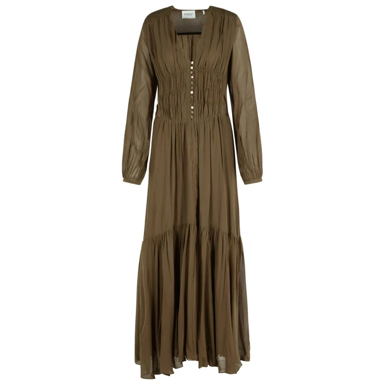 Marant Étoile Briane Khaki Viscose Dress