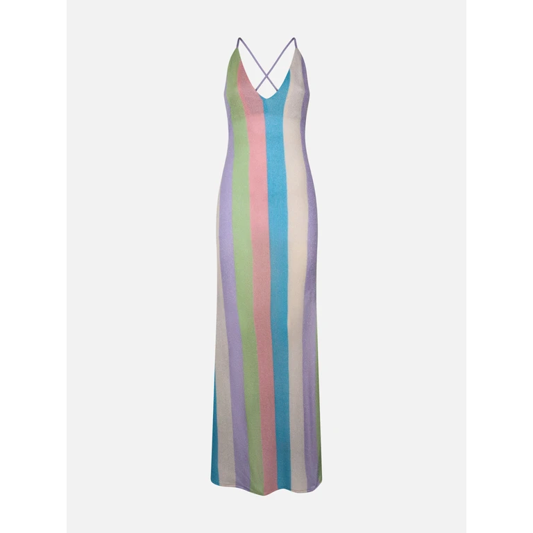 MC2 Saint Barth Woman Raschel Knit Striped Slip Dress Eydis