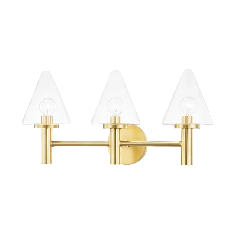 Aged Brass Bathroom Vanity Light from the Connie Collection