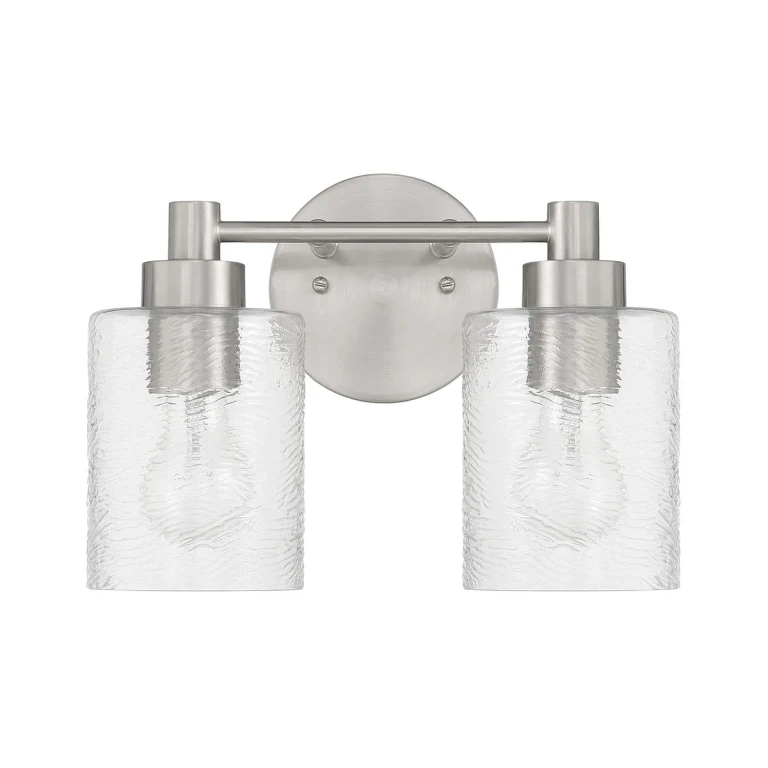 Brushed Polished Nickel Bathroom Vanity Light from the Lyndsey Collection