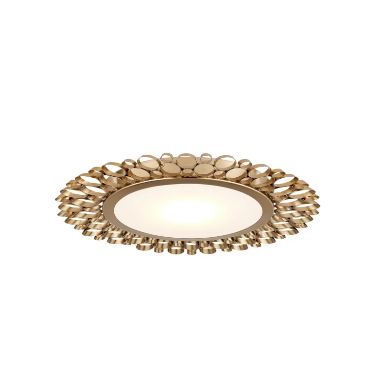 Antique Brass White LED Flush Mount from the Antares Collection
