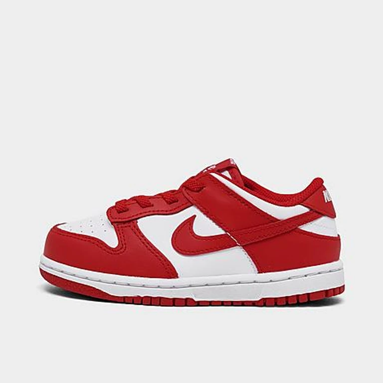Nike Kids Toddler Dunk Low Casual Shoes in White/University Red/White Size: 4.0